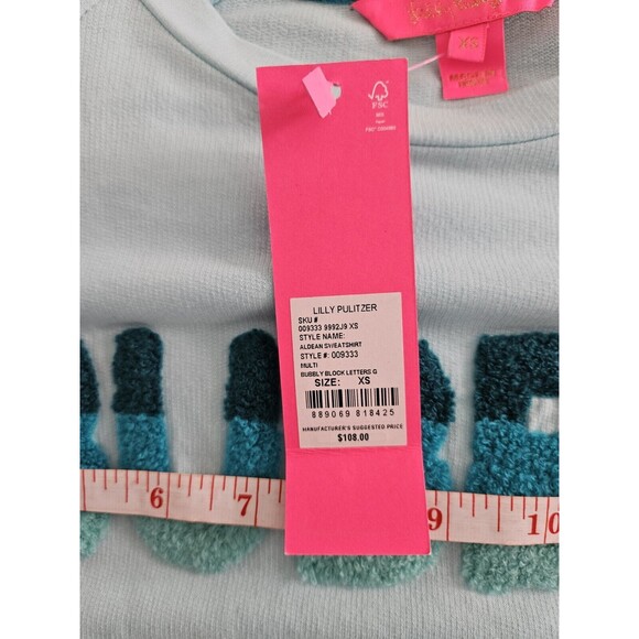 Lilly Pulitzer Bubbly Aquamarine Longsleeve Top Size XS NWT - Picture 7 of 8